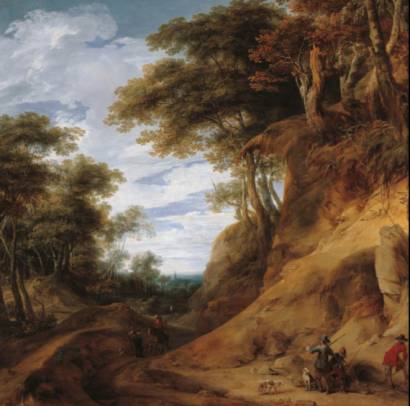 Forest Scene with Huntsmen