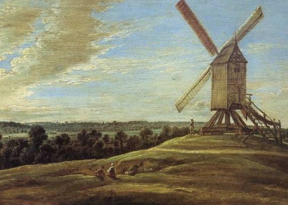 Windmill Dominating a Panomaric Landscape