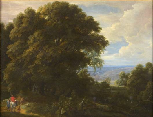 River Landscape with Hunters on a Path