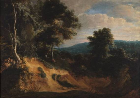 Peasant Resting by a Dune in a Forest Landscape