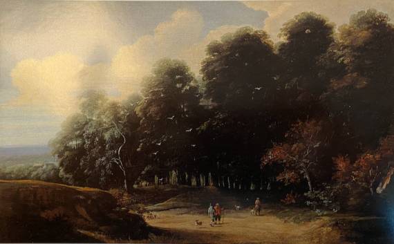 Wooded Landscape with Travelers on a Sandy Road