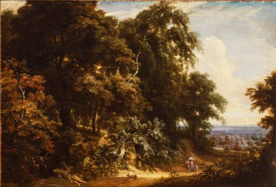 Figures in a Wooded Landscape