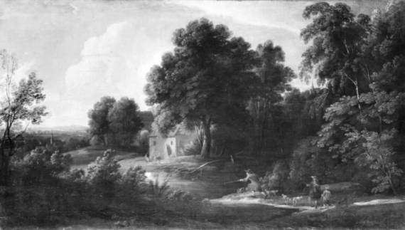 Wooded Landscape with Hunters