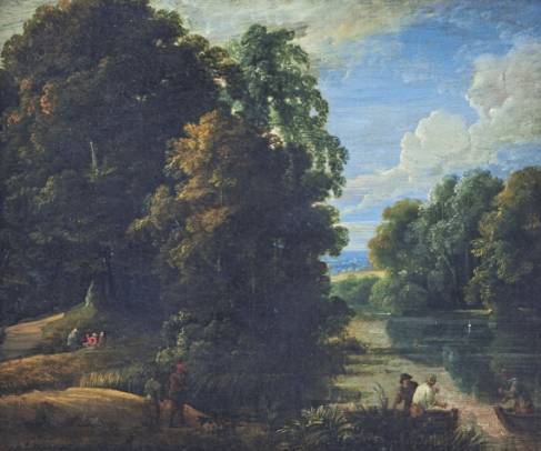 River Landscape with Figures