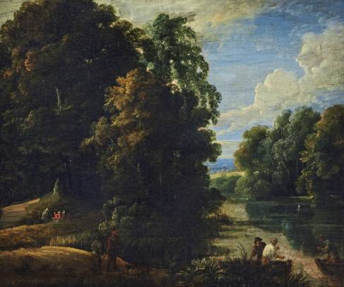 Jacques d'Arthois - River Landscape with Figures
