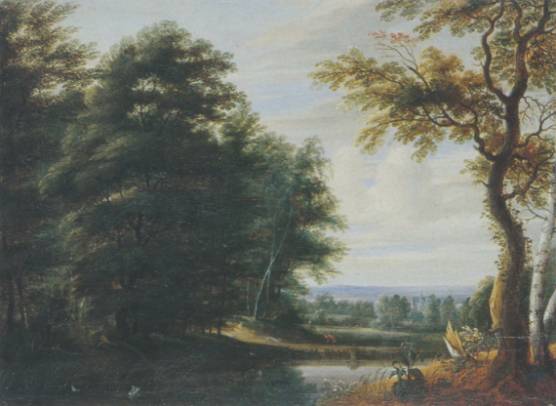 Large Wooded River Landscape