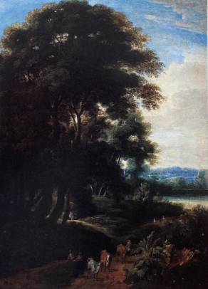 Wooded Landscape with Peasants and Cattle on a Path