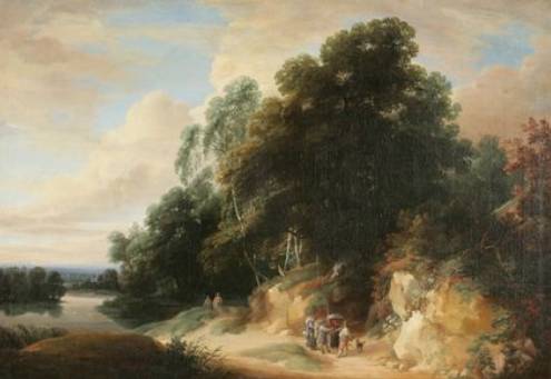 Forest Edge with Travellers and Hunters