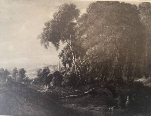 Landscape with a Broken Trunk and a Hunter Conversing with a Woman