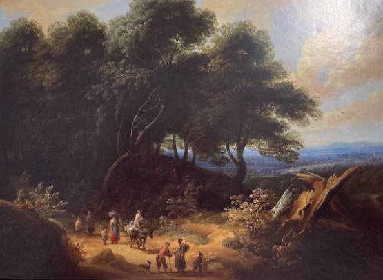 Wooded Landscape with Travellers on a Sandy Path