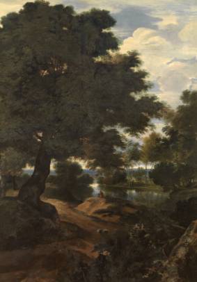 Landscape with a Large Tree and a Fisherman