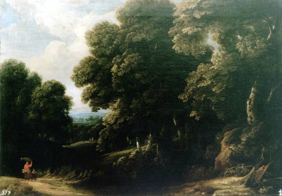 Wooded Landscape with Woman and Child