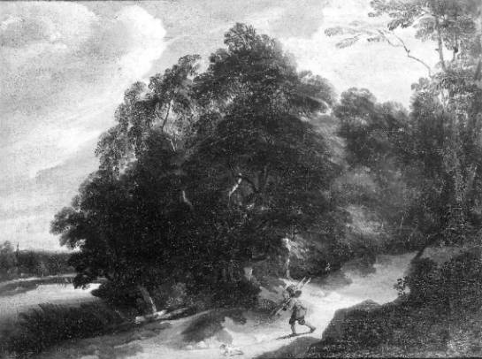 Landscape with a Logger in a Sunken Road