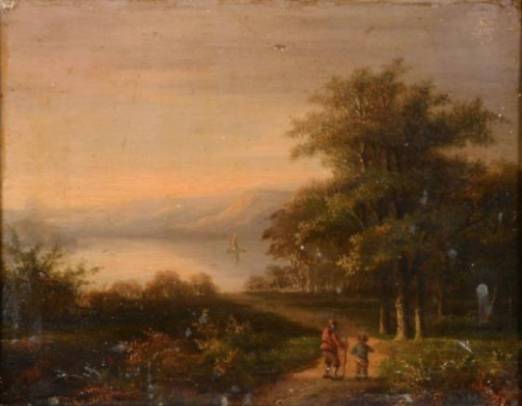 Lake Landscape with Figures