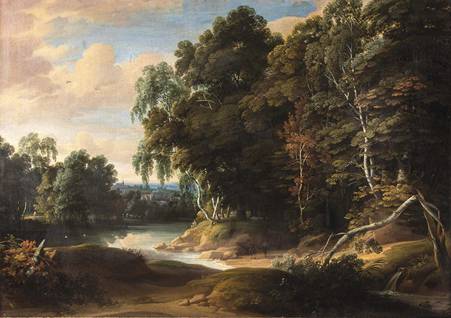 Wooded Landscape with a Stretch of Water and a Distant View 