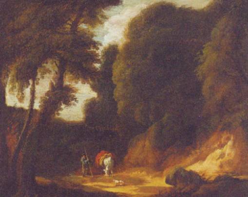 Wooded Landscape with a Traveller on a Track