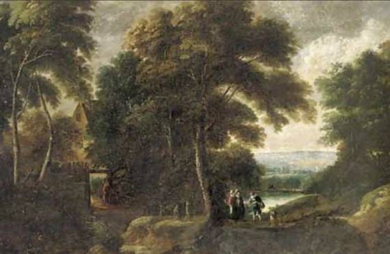 Landscape with Figures Conversing by a Large Oak