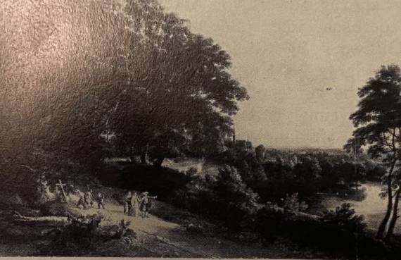 Wooded Landscape with a Little Church and Pilgrim Groups