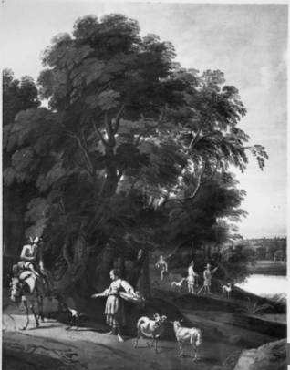 Landscape with a Rider Conversing with a Laundress