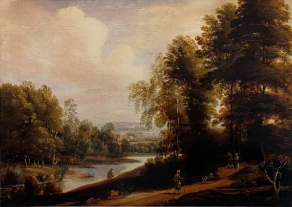 Travellers in a Wooded River Landscape