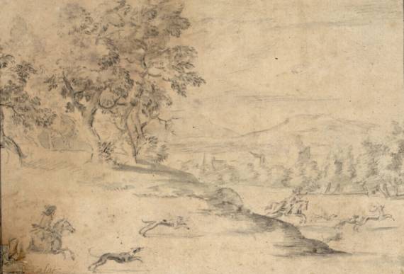 Landscape with Stag Hunt