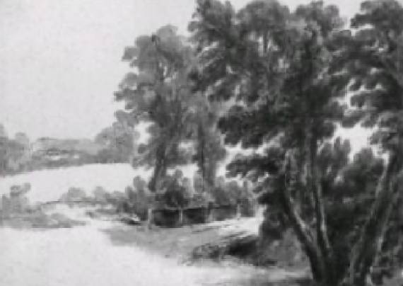 Landscape with Trees and Bridge