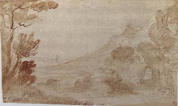 A Hilly Landscape with Trees in the Foreground