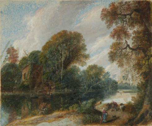 Wooded River Landscape with a Ferry