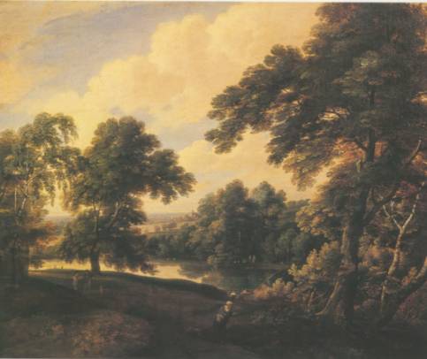 Figures in a Wooded Landscape with Fishermen on the Banks of a River