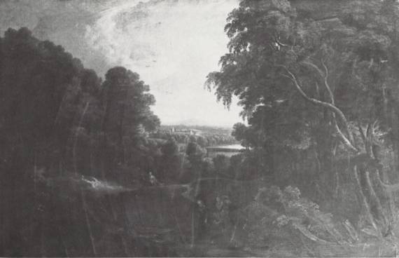 An Extensive Wooded River Landscape with Travellers on a Path