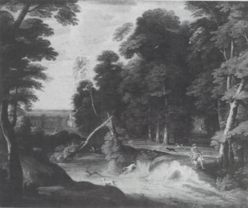 A Hunt in a Wooded Landscape