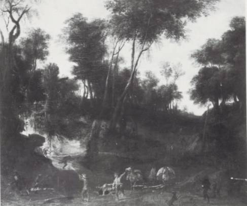 A Wooded Landscape with Highwaymen Attacking Travellers