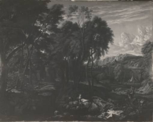 Herder and Flock in a Wooded and Montainous Landscape