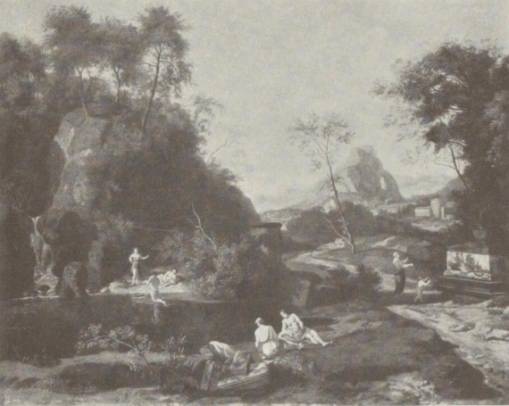 Wooded Landscape with Women Bathing