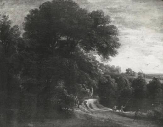 Wooded Landscape with Fishermen by Lake