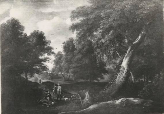 Wooded Landscape with a Hunting Party