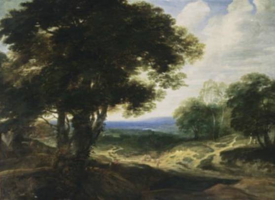 An Extensive Wooded Landscape with Travellers