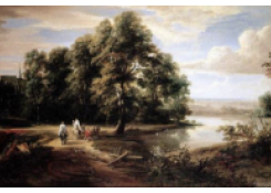 Work 5034: Wooded Landscape with Two Clergymen on Horseback