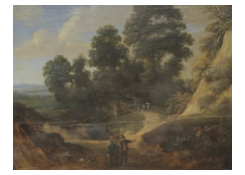 Work 5040: Wooded landscape with figures on a path