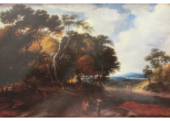 Work 787: Wooded Landscape with a Few Figures on a Road