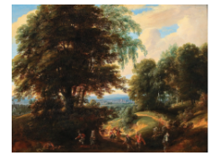 Work 6014: A Wooded Landscape with Villagers Celebrating