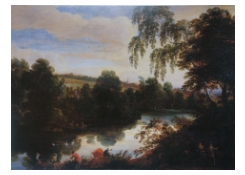 Work 6171: Wooded River Landscape with a Rowing Boat Coming Ashore