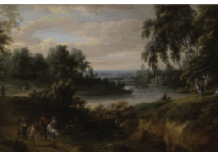 Work 6080: Landscape with River and Horsemen