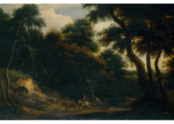 Work 6092: Wooded Landscape with a Three Horses Carriage