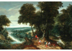 Work 6100: Landscape, Riverbank with Figures