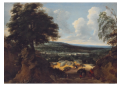 Work 6125: Landscape with Travellers and View of Dunes and Buildings