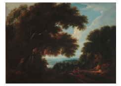 Work 6140: Forest landscape with figures