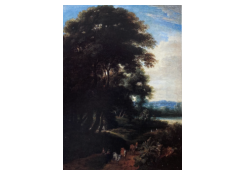 Work 6157: Wooded Landscape with Peasants and Cattle on a Path