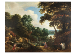 Work 6185: A Wooded Landscape with Diana and her Nymphs Hunting a Stag