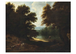 Work 6203: A Wooded Hilly Landscape with a Huntsman and Shepherds